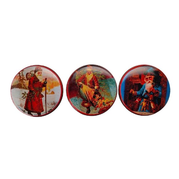 VTG 78' Christmas Mini Puzzles With Tin Santa Lot Of 3 Hong Kong Shackman 3" SEE - Picture 1 of 13